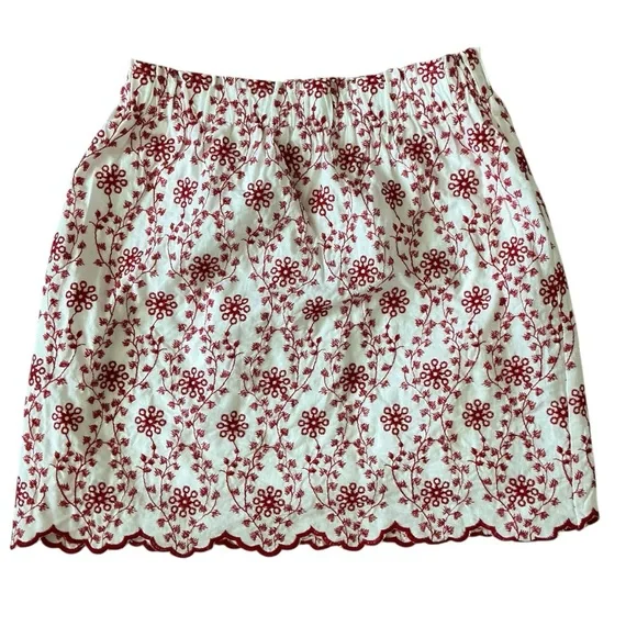 NWT Francesca’s Jun & Ivy Embroidered Elastic Waist Skirt Scalloped Hem Size M - Picture 1 of 5